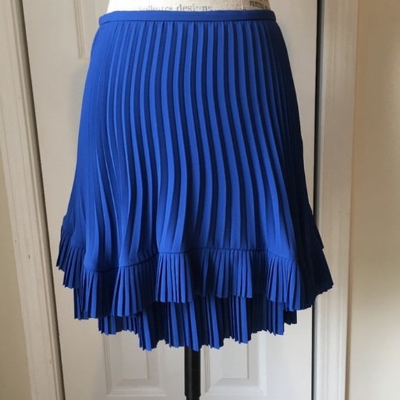 Banana Republic Tiered Pleated Skirt Cobalt Blue 6 - Picture 8 of 11